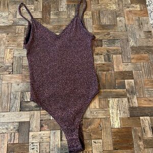 Pink Sparkle Bodysuit by Topshop
